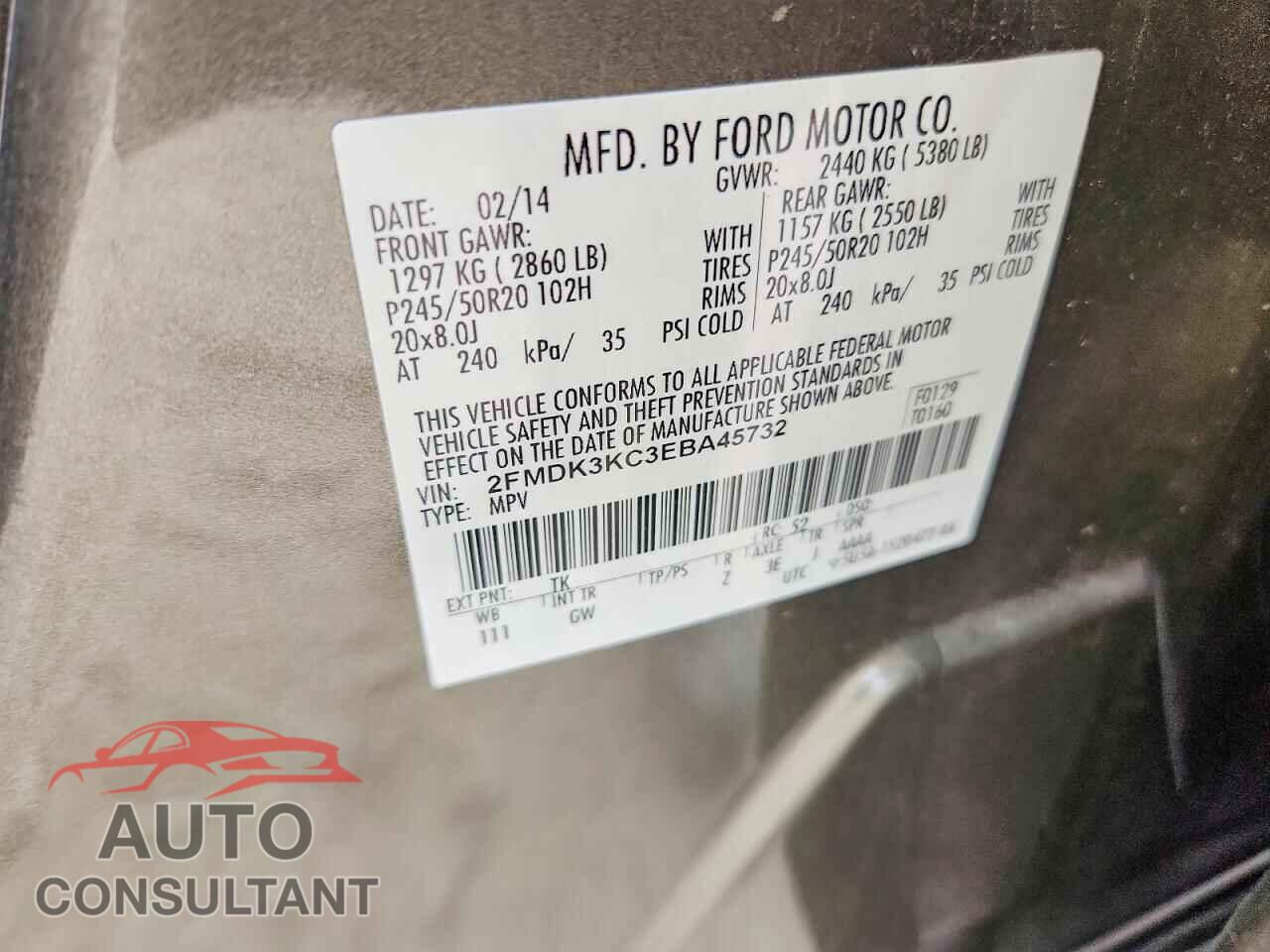 FORD EDGE 2014 - 2FMDK3KC3EBA45732
