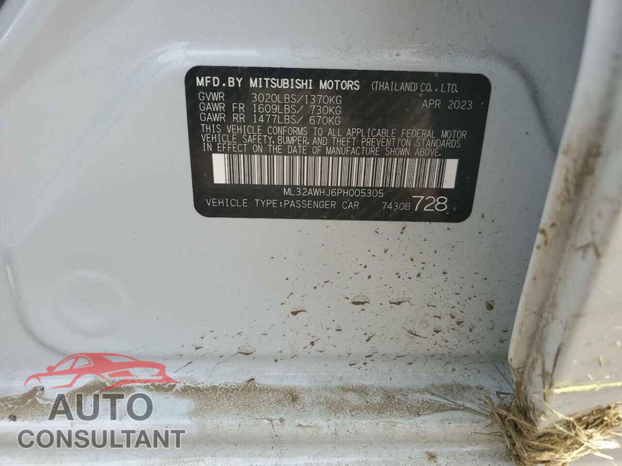 MITSUBISHI MIRAGE 2023 - ML32AWHJ6PH005305