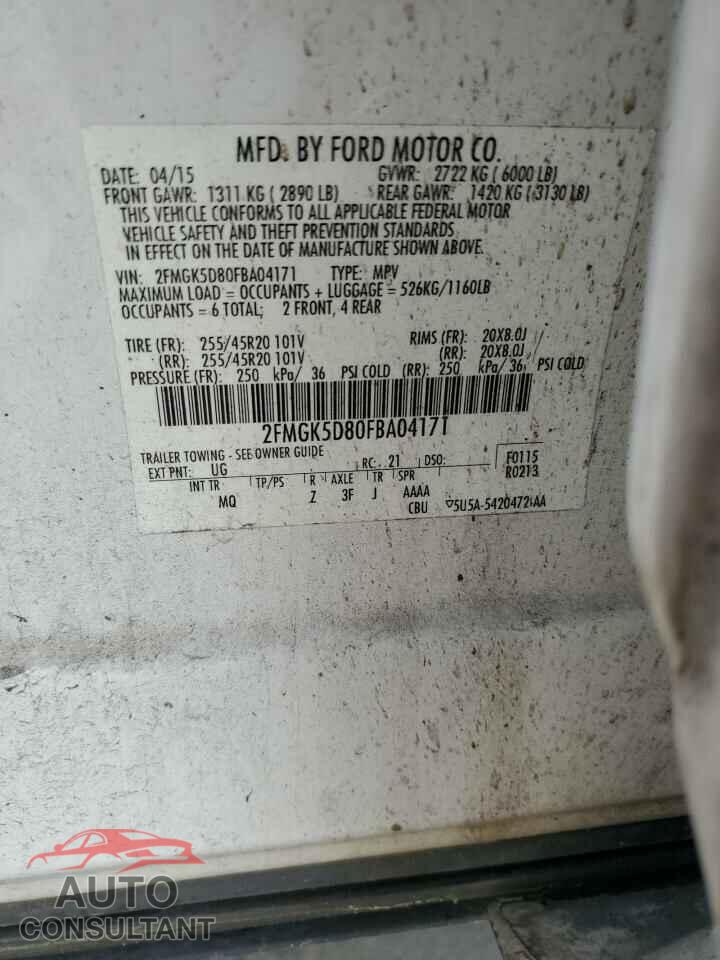 FORD FLEX 2015 - 2FMGK5D80FBA04171