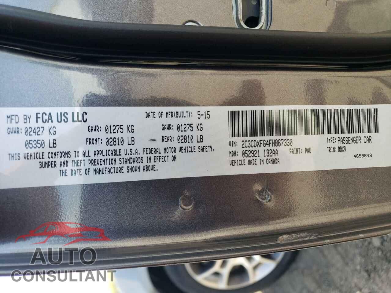 DODGE CHARGER 2015 - 2C3CDXFG4FH867330