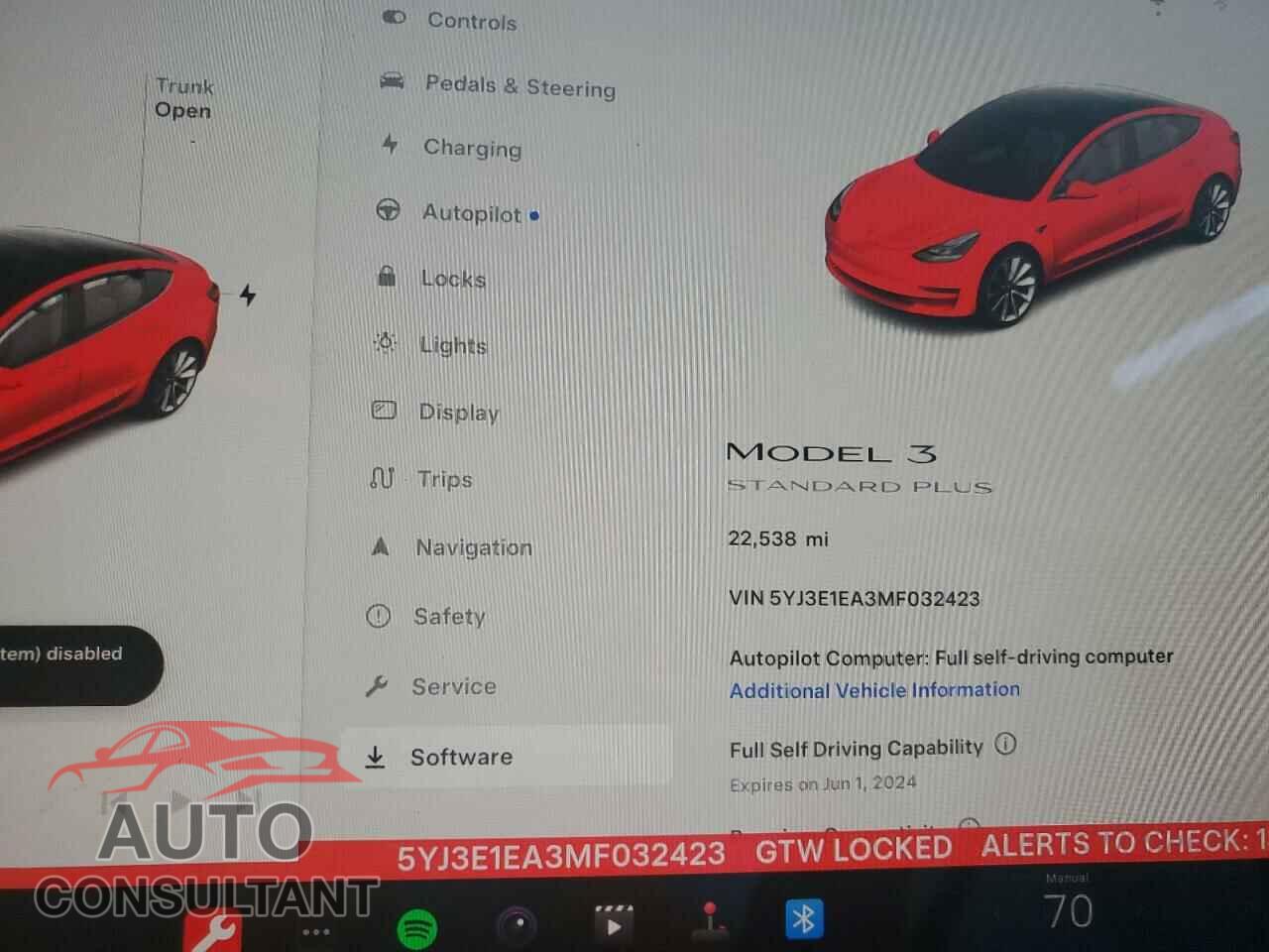 TESLA MODEL 3 2021 - 5YJ3E1EA3MF032423