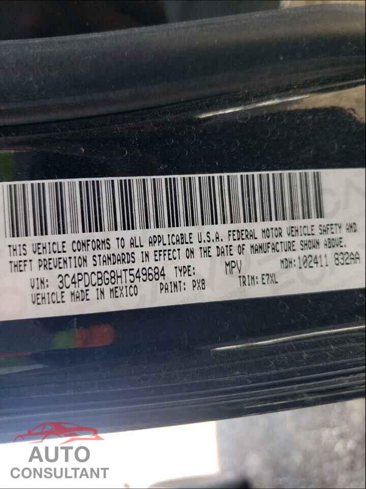 DODGE JOURNEY 2017 - 3C4PDCBG8HT549684
