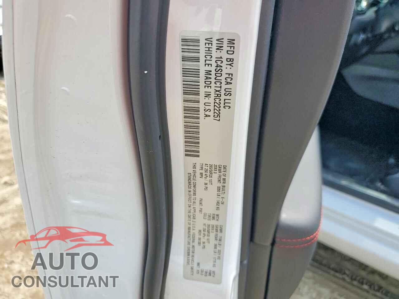 DODGE DURANGO 2024 - 1C4SDJCTXRC222257