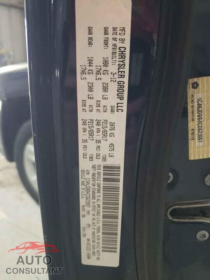 JEEP COMPASS 2012 - 1C4NJDBB4CD623997