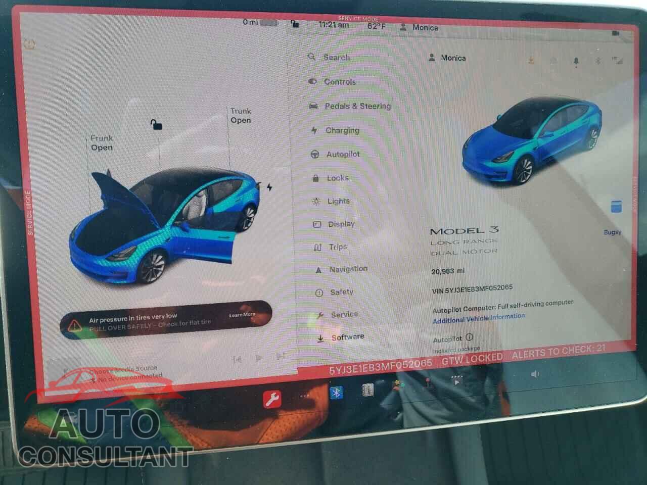 TESLA MODEL 3 2021 - 5YJ3E1EB3MF052065