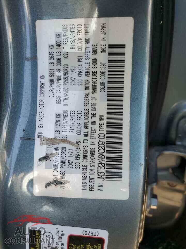 MAZDA CX-9 2010 - JM3TB2MA8A0209100