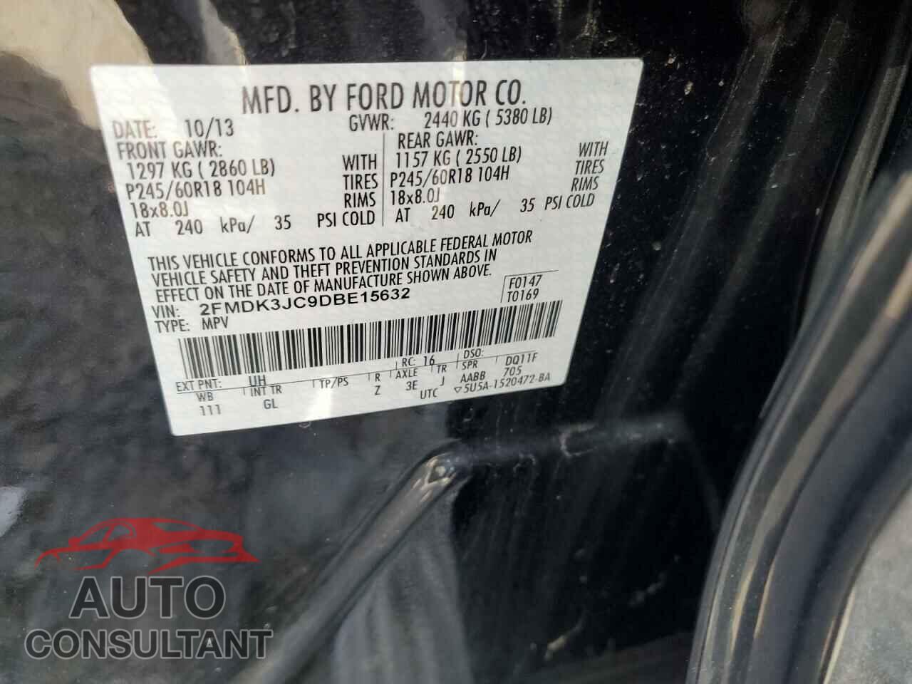 FORD EDGE 2013 - 2FMDK3JC9DBE15632