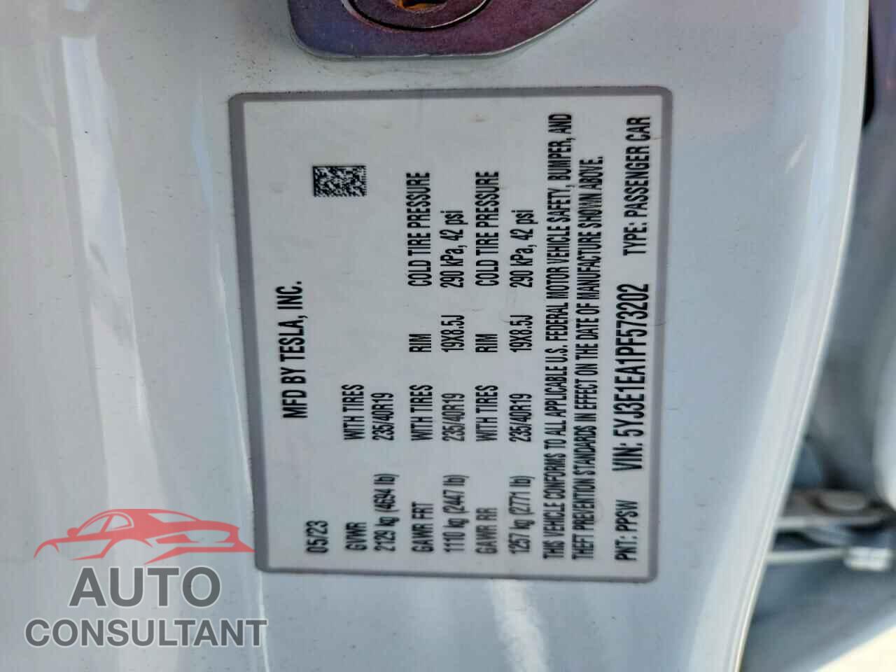 TESLA MODEL 3 2023 - 5YJ3E1EA1PF573202