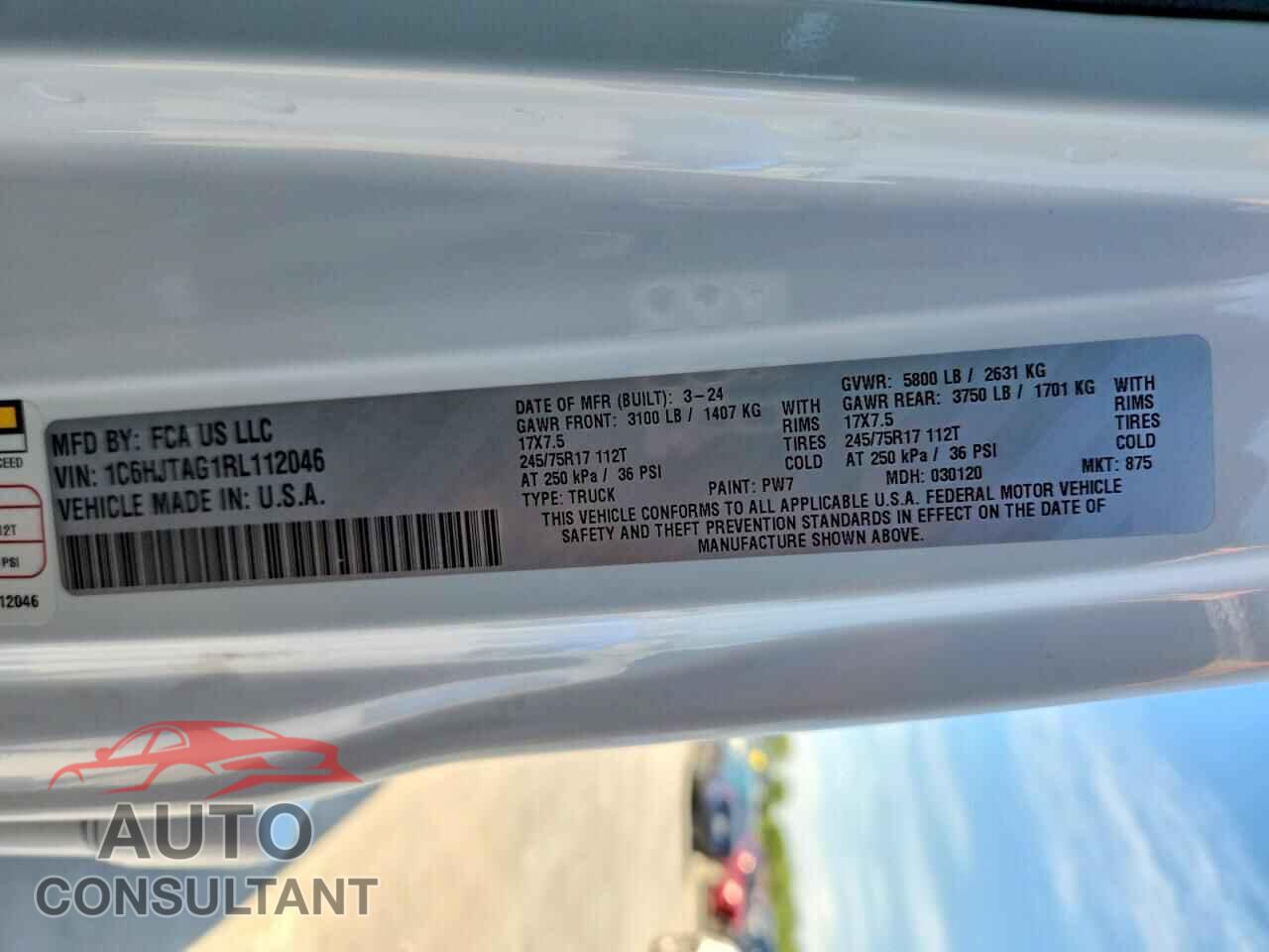 JEEP GLADIATOR 2024 - 1C6HJTAG1RL112046