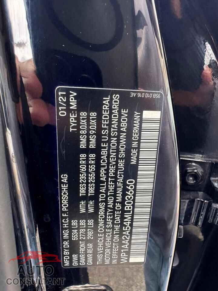 PORSCHE MACAN 2021 - WP1AA2A54MLB03660