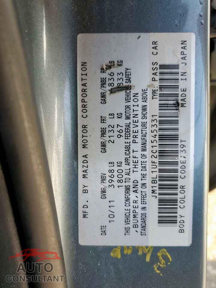 MAZDA 3 2012 - JM1BL1UF2C1545331