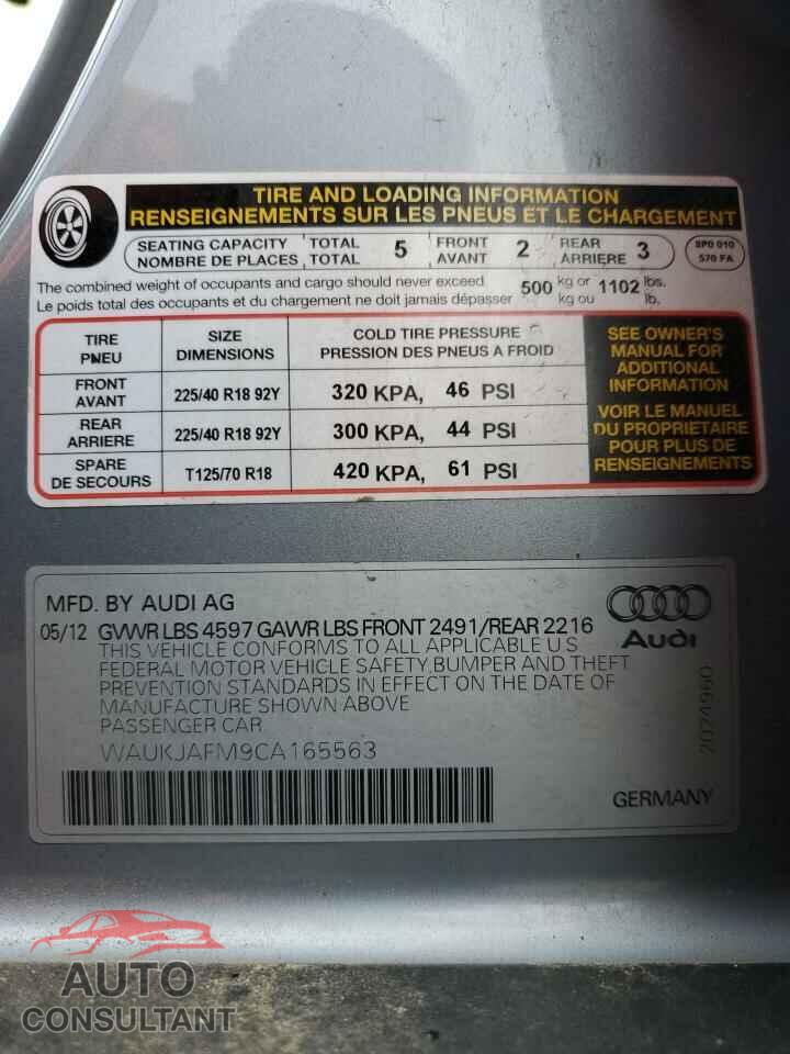 AUDI A3 2012 - WAUKJAFM9CA165563