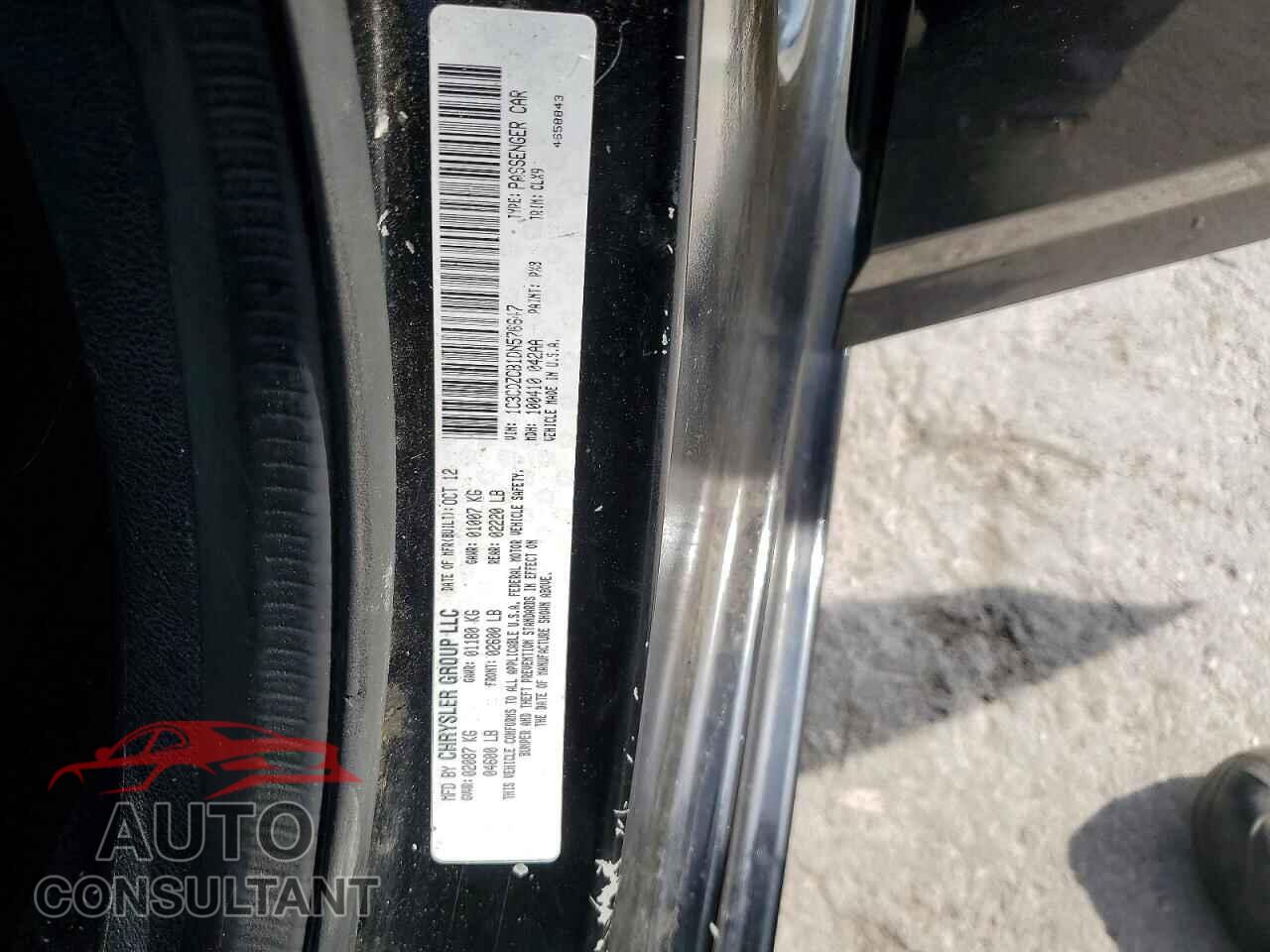 DODGE AVENGER 2013 - 1C3CDZCB1DN576647