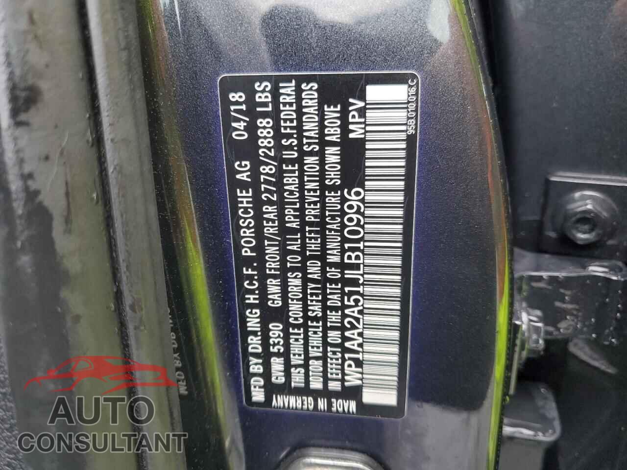 PORSCHE MACAN 2018 - WP1AA2A51JLB10996