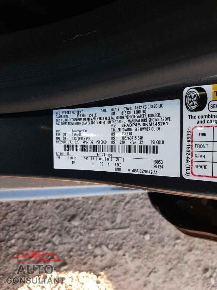 FORD FIESTA 2019 - 3FADP4EJ0KM145261