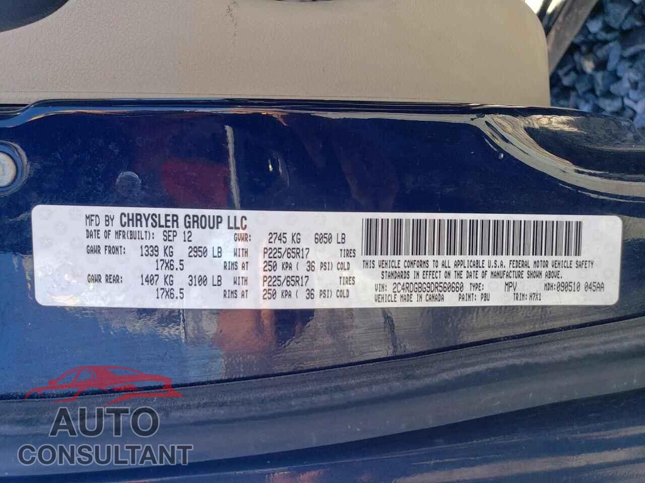 DODGE CARAVAN 2013 - 2C4RDGBG9DR560660