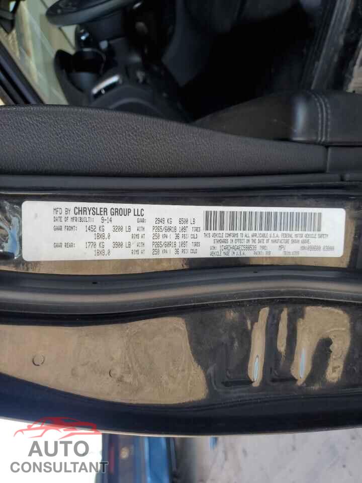 DODGE DURANGO 2014 - 1C4RDHAG4EC598539