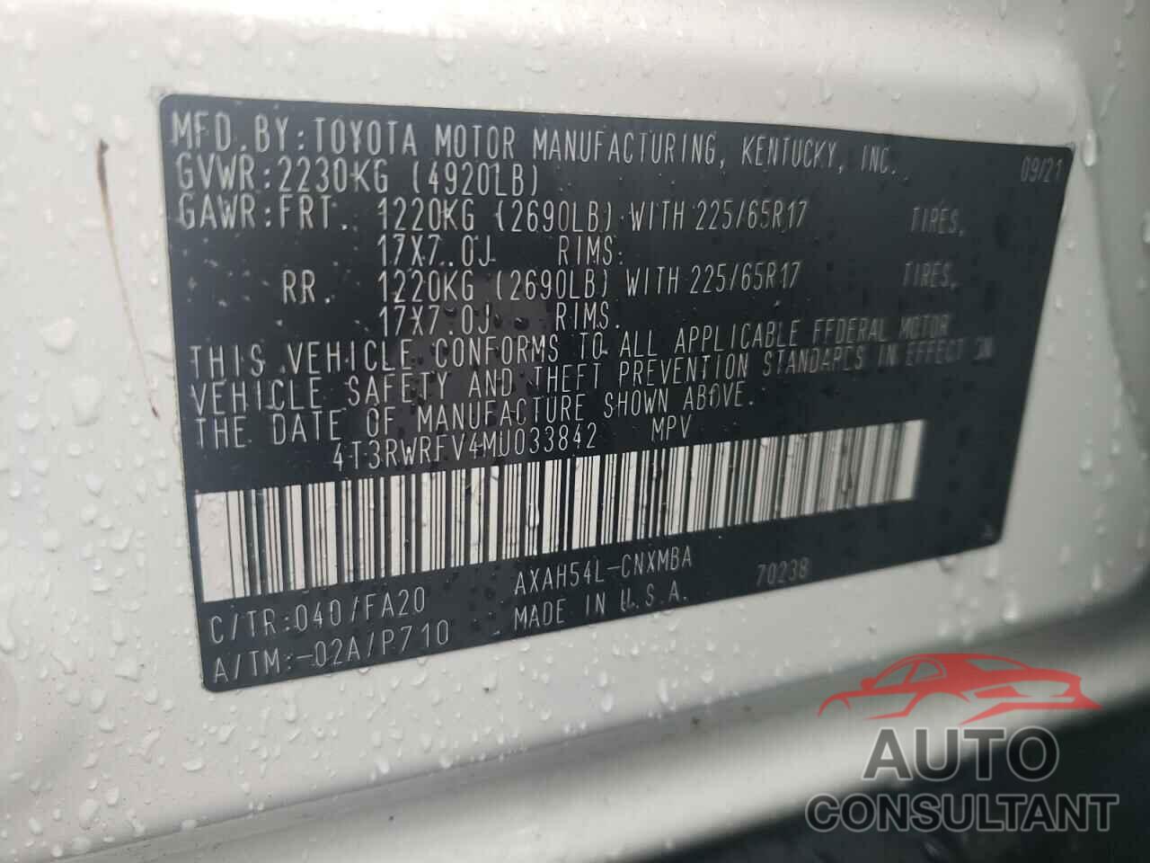 TOYOTA RAV4 2021 - 4T3RWRFV4MU033842