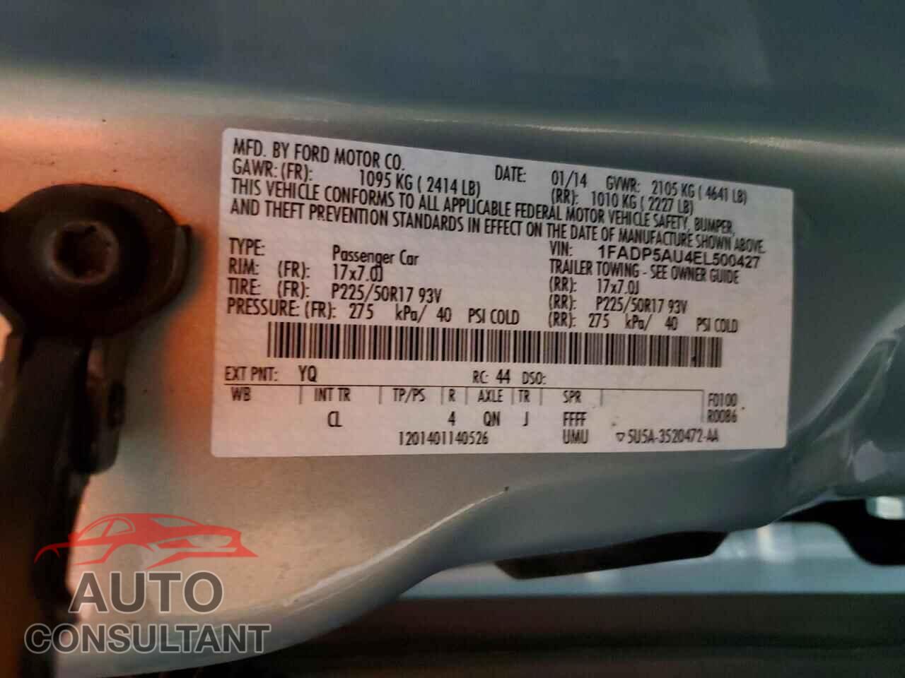 FORD CMAX 2014 - 1FADP5AU4EL500427
