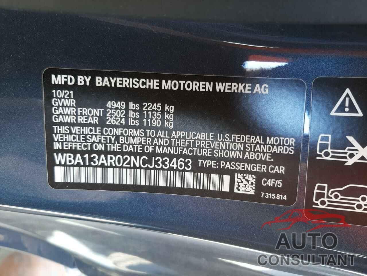 BMW M4 2022 - WBA13AR02NCJ33463