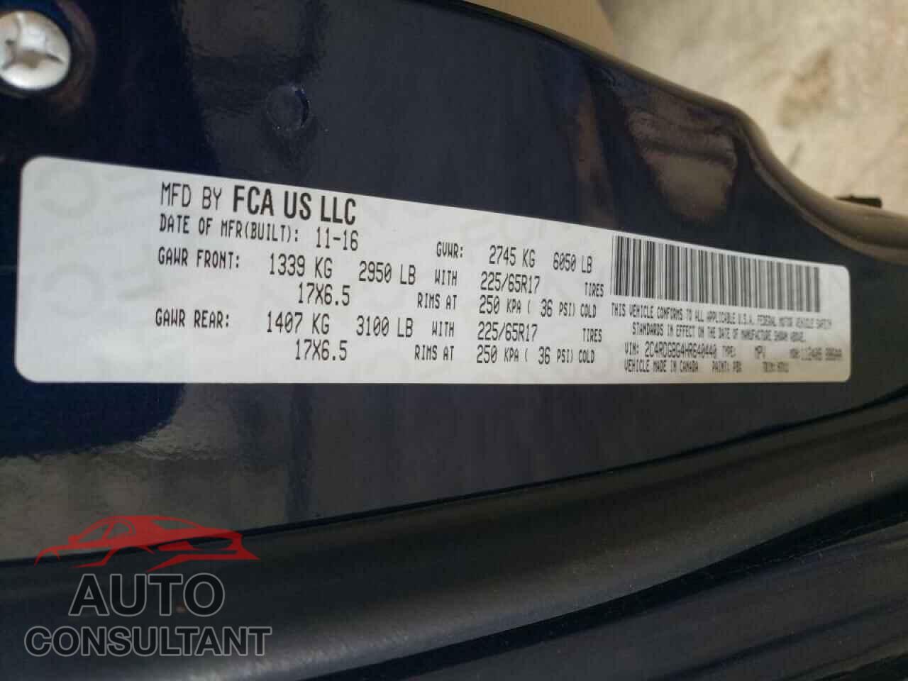DODGE CARAVAN 2017 - 2C4RDGBG4HR640440