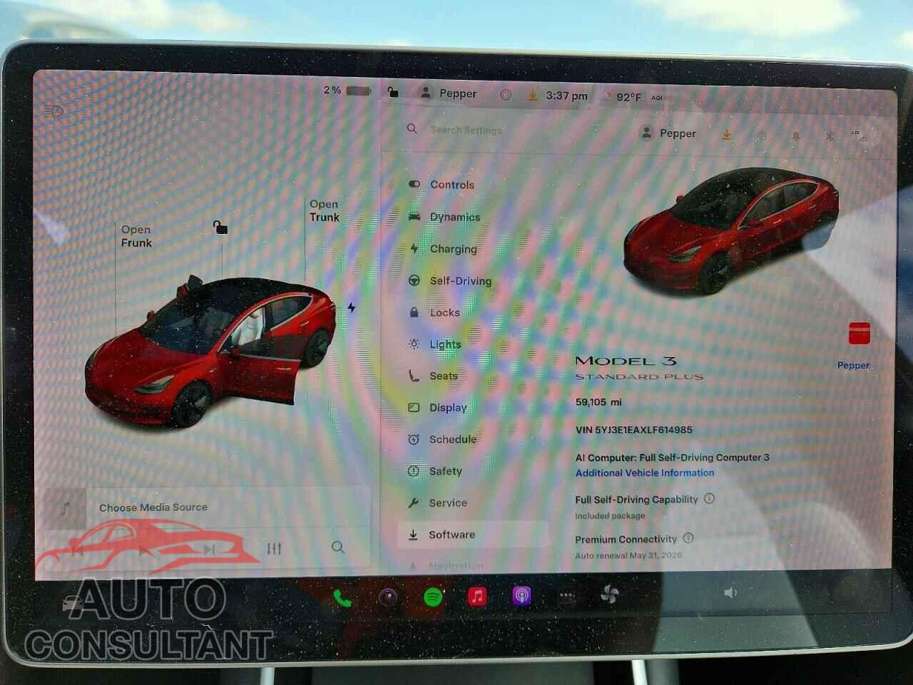 TESLA MODEL 3 2020 - 5YJ3E1EAXLF614985