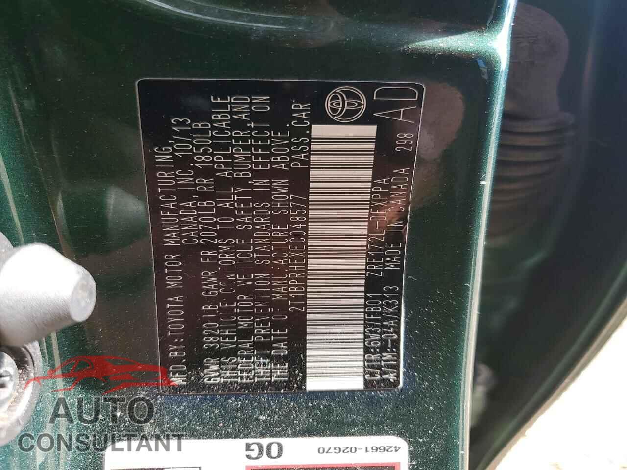 TOYOTA COROLLA 2014 - 2T1BPRHEXEC048577