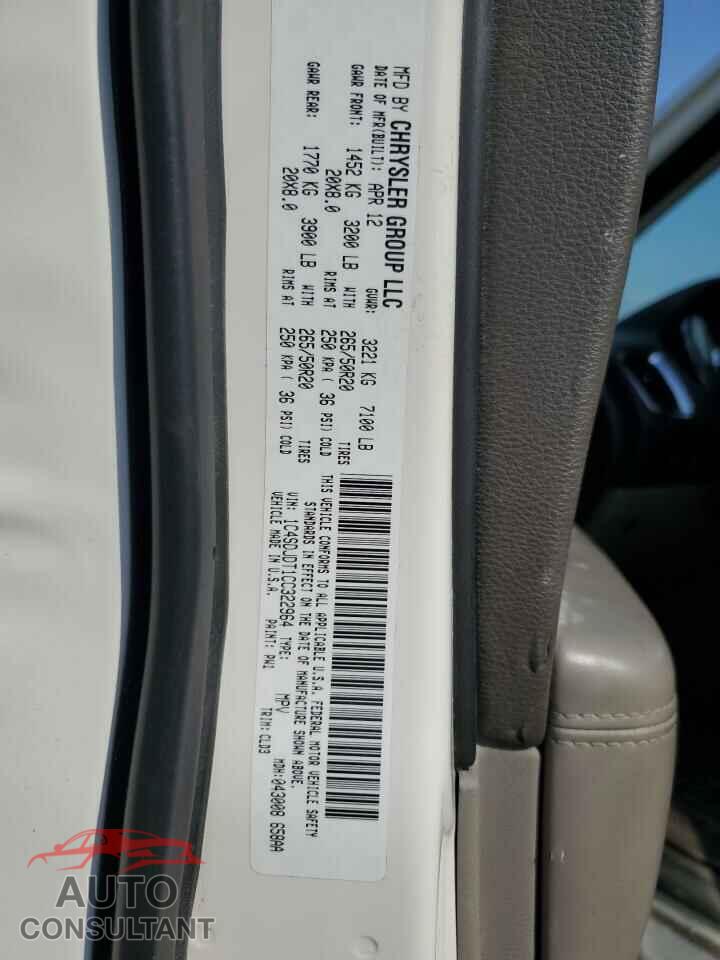 DODGE DURANGO 2012 - 1C4SDJDT1CC322964