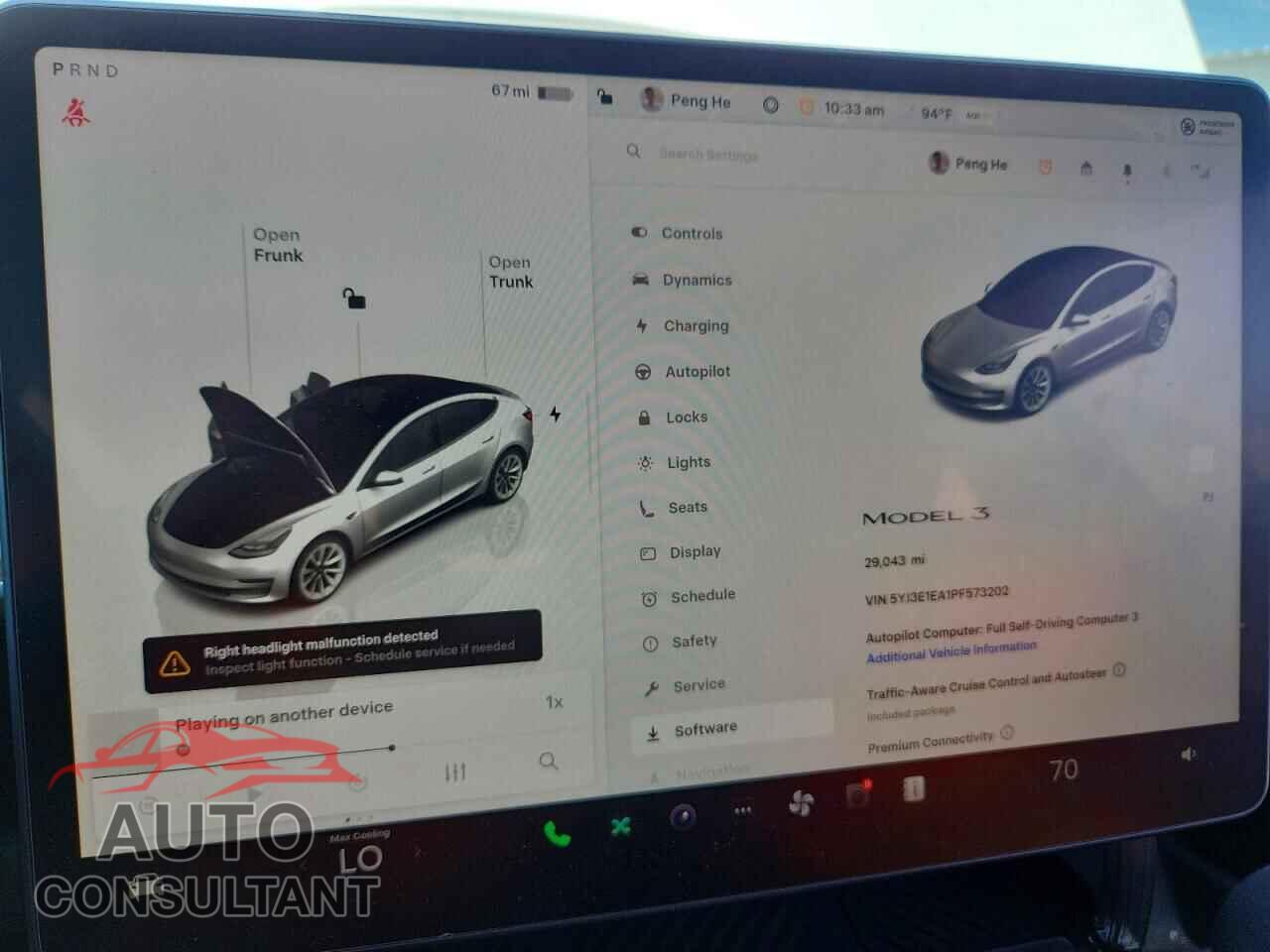 TESLA MODEL 3 2023 - 5YJ3E1EA1PF573202
