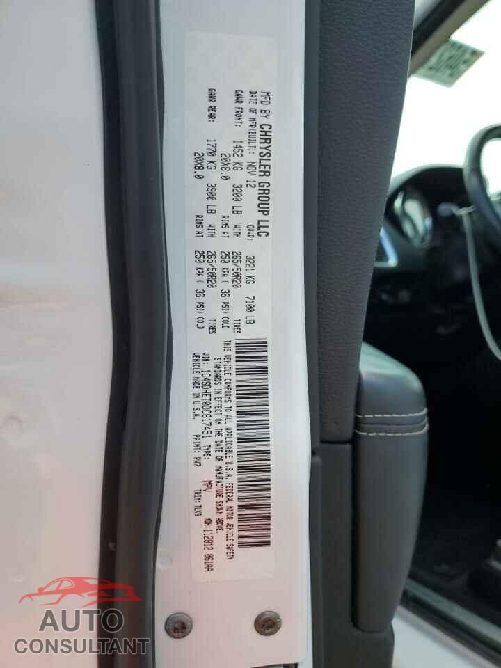 DODGE DURANGO 2013 - 1C4SDHET0DC617451