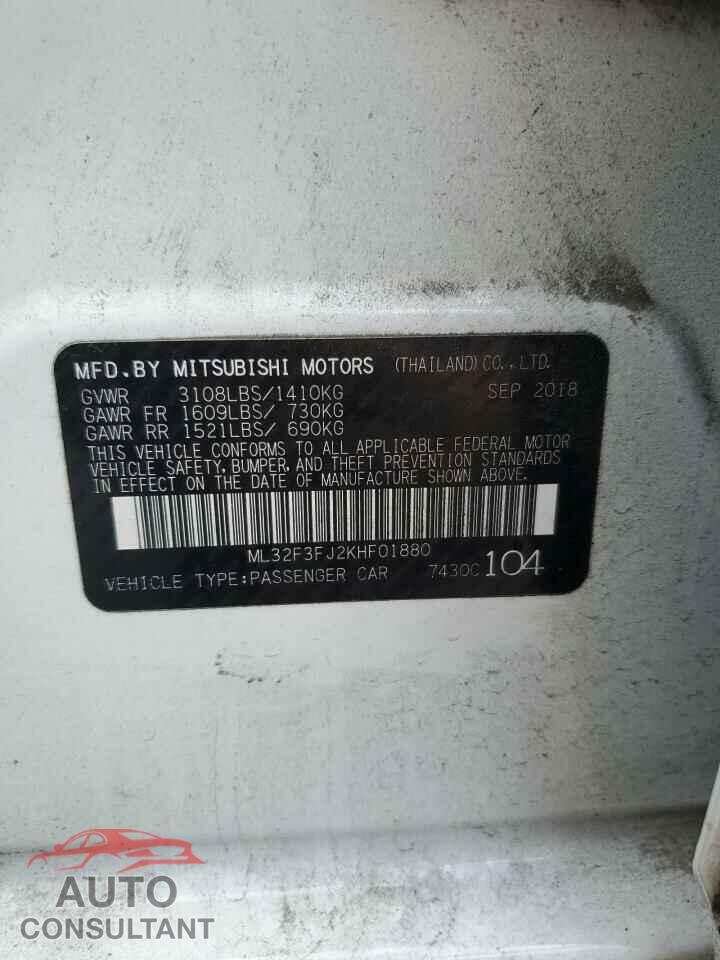 MITSUBISHI MIRAGE 2019 - ML32F3FJ2KHF01880
