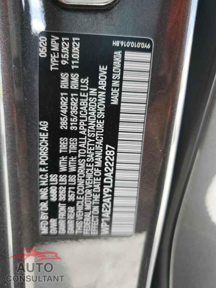 PORSCHE CAYENNE 2020 - WP1AE2AY9LDA22287
