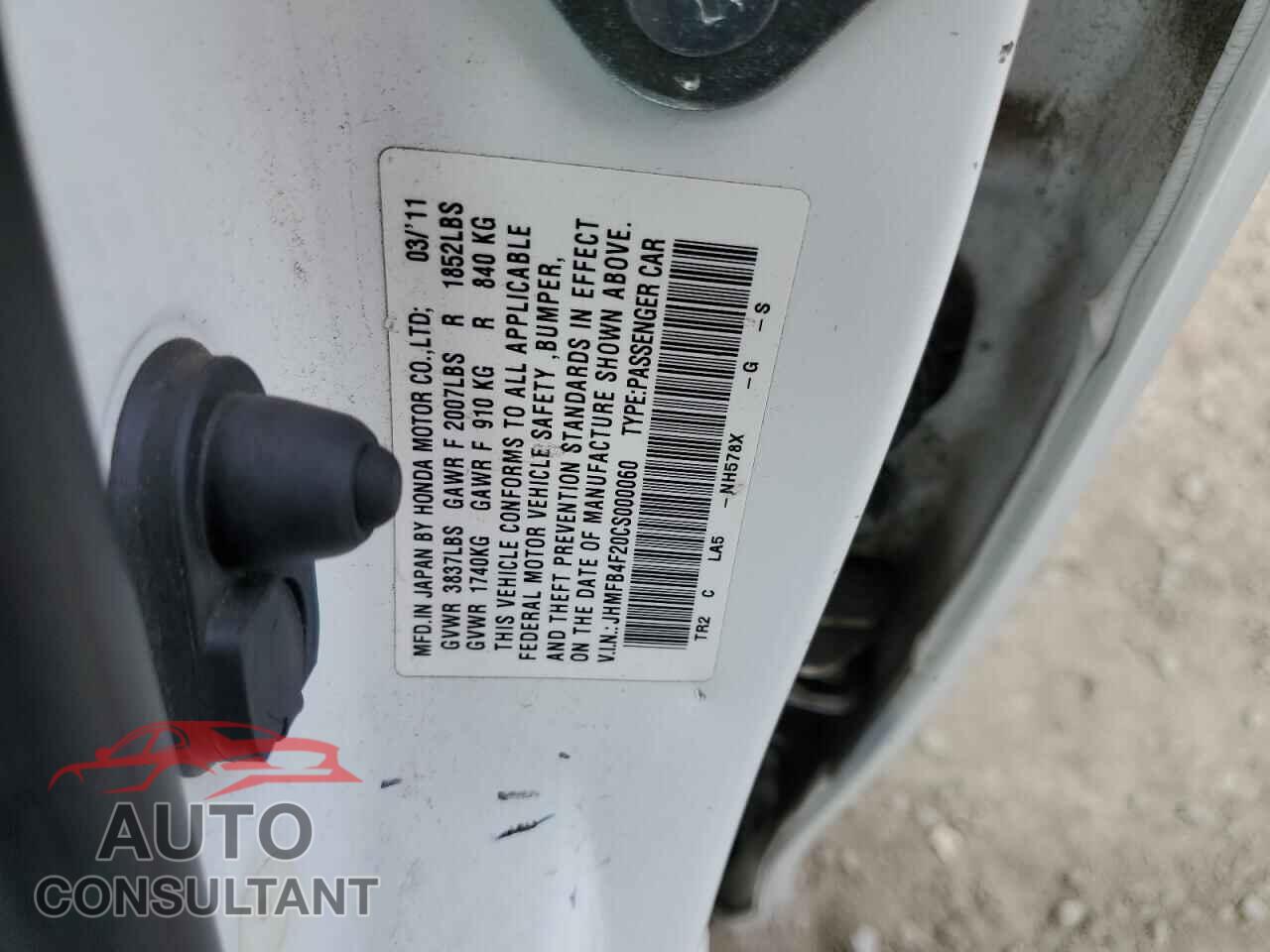 HONDA CIVIC 2012 - JHMFB4F20CS000060