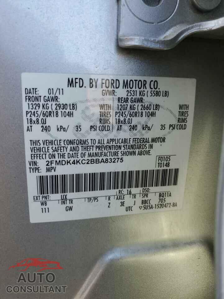 FORD EDGE 2011 - 2FMDK4KC2BBA83275