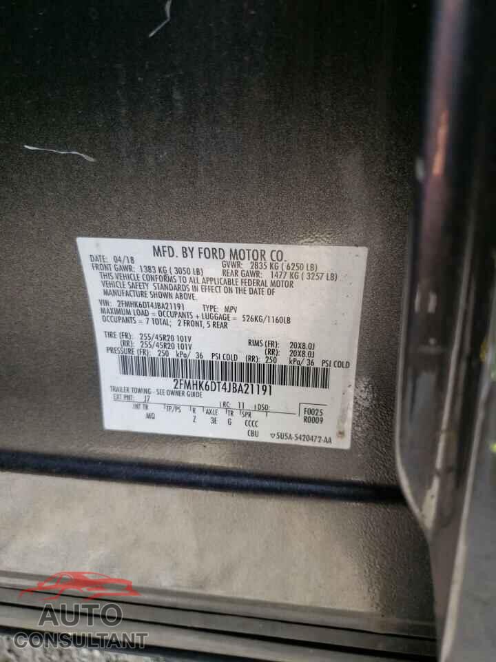 FORD FLEX 2018 - 2FMHK6DT4JBA21191
