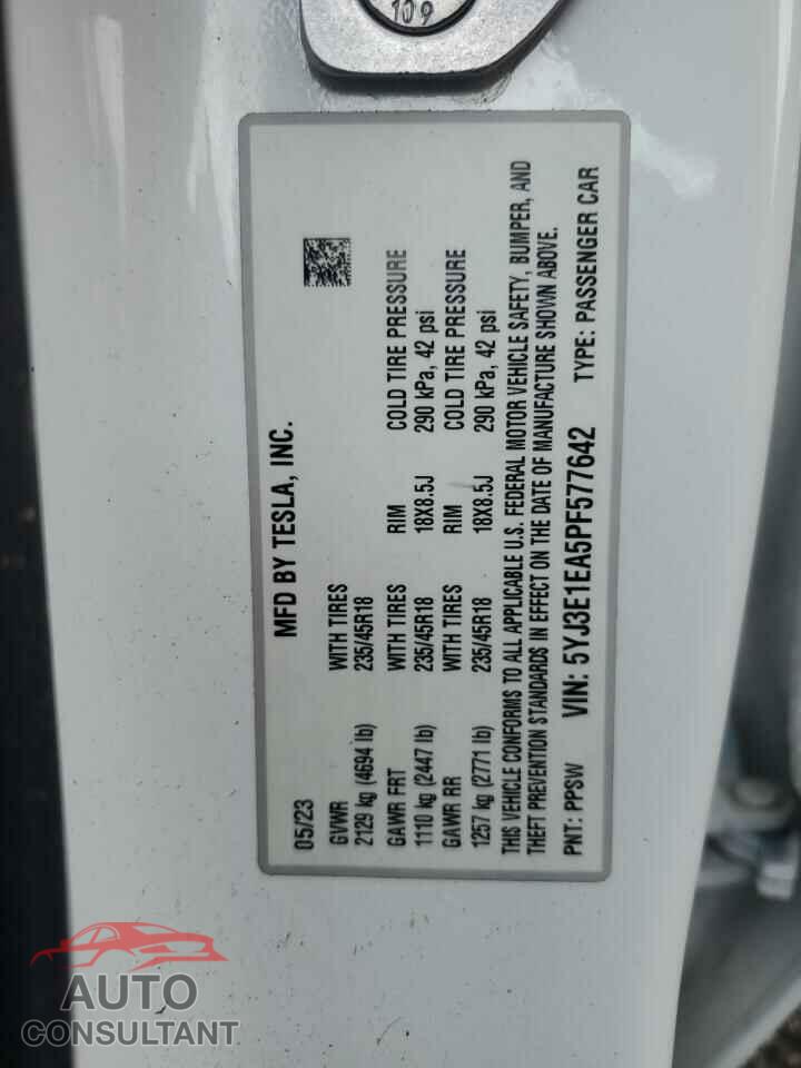 TESLA MODEL 3 2023 - 5YJ3E1EA5PF577642