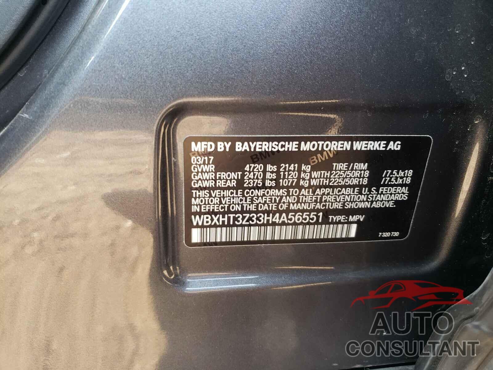 BMW X1 2017 - WBXHT3Z33H4A56551