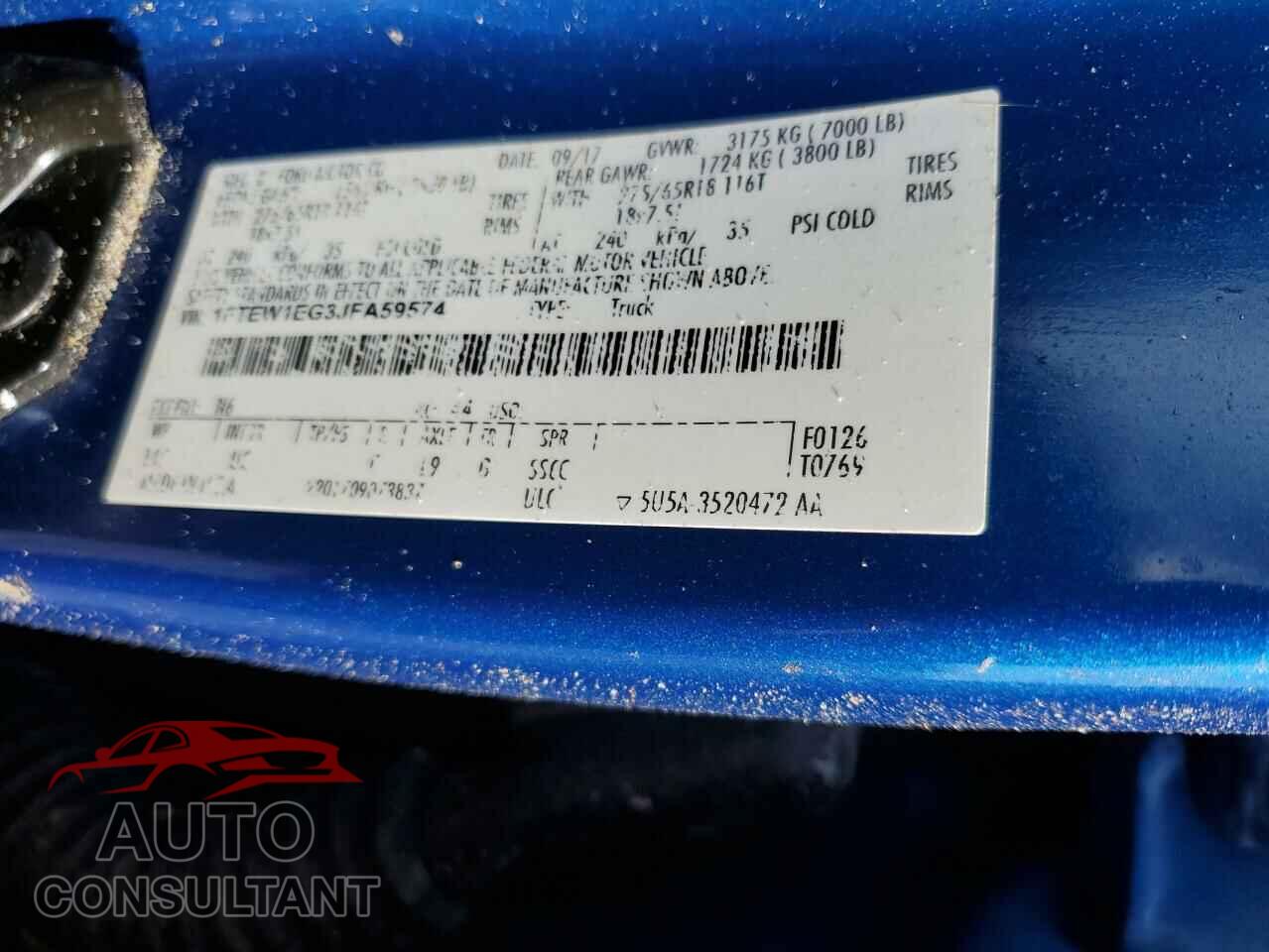 FORD F150 2018 - 1FTEW1EG3JFA59574