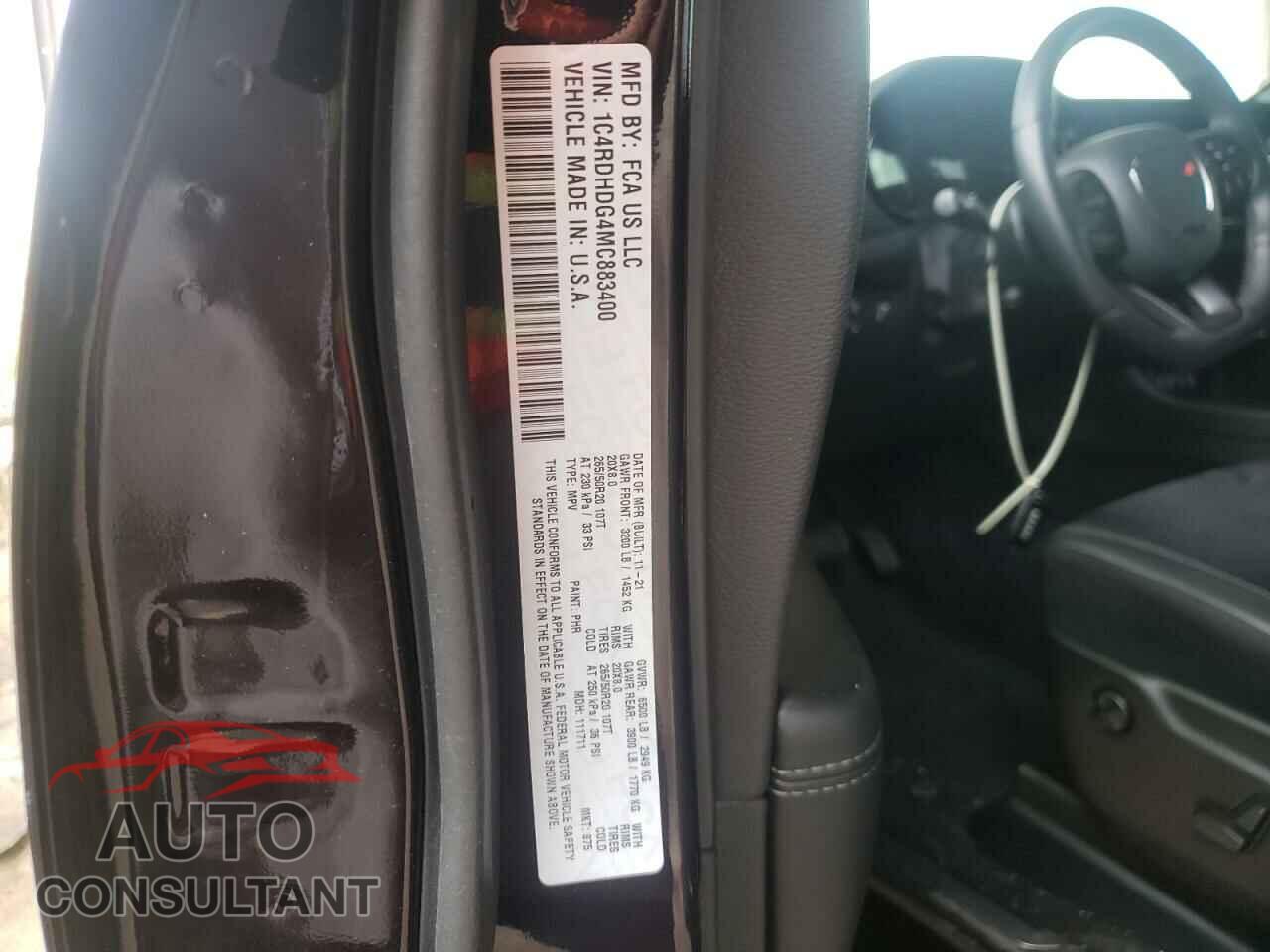 DODGE DURANGO 2021 - 1C4RDHDG4MC883400
