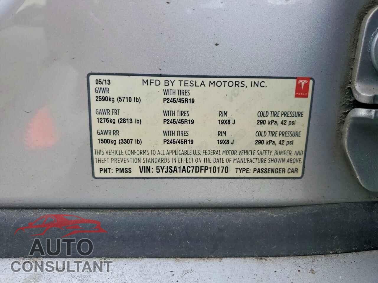 TESLA MODEL S 2013 - 5YJSA1AC7DFP10170