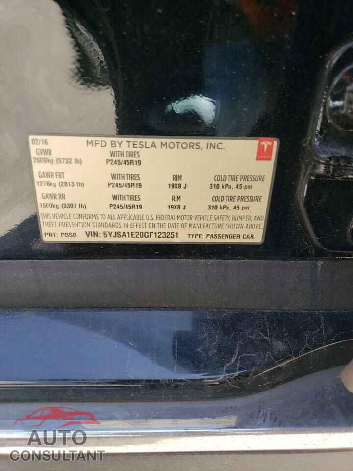 TESLA MODEL S 2016 - 5YJSA1E20GF123251
