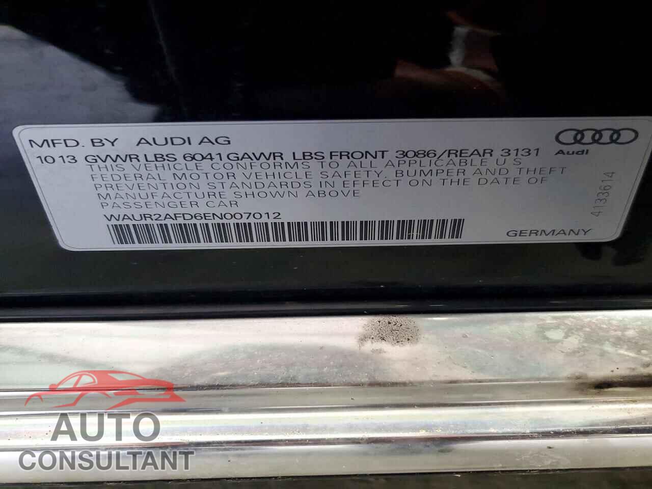 AUDI A8 2014 - WAUR2AFD6EN007012