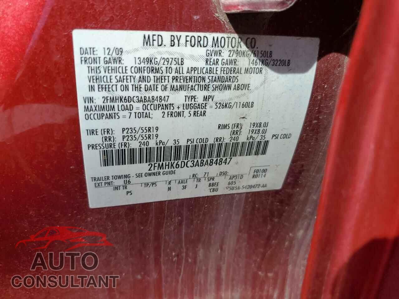 FORD FLEX 2010 - 2FMHK6DC3ABA84847