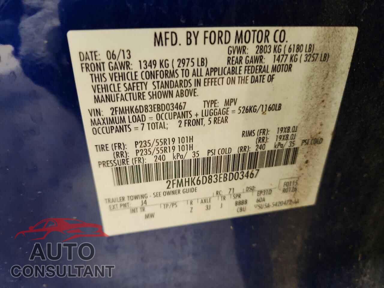 FORD FLEX 2014 - 2FMHK6D83EBD03467