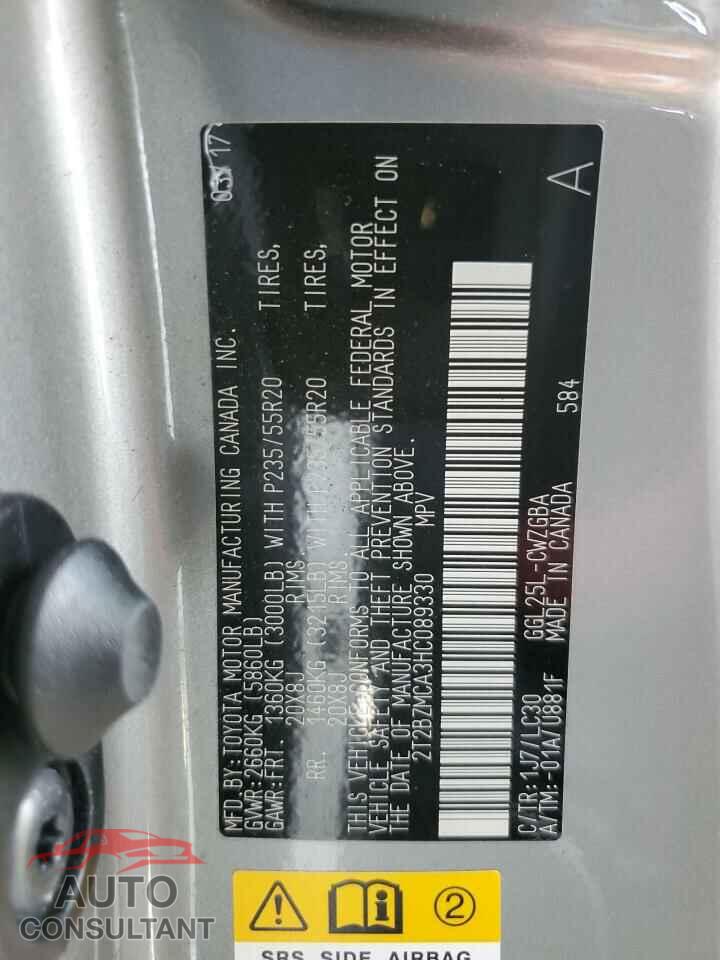 LEXUS RX350 2017 - 2T2BZMCA3HC089330