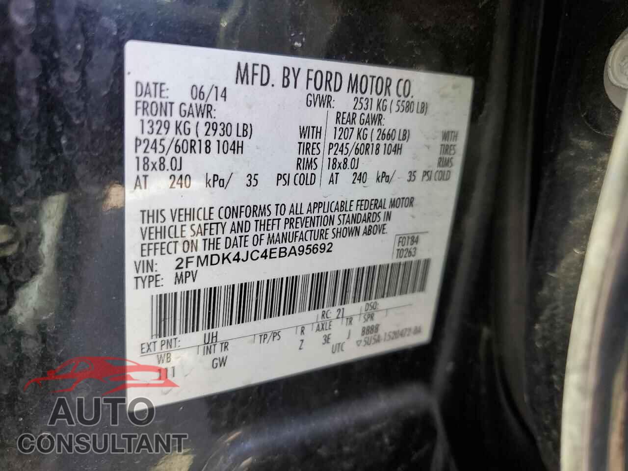 FORD EDGE 2014 - 2FMDK4JC4EBA95692