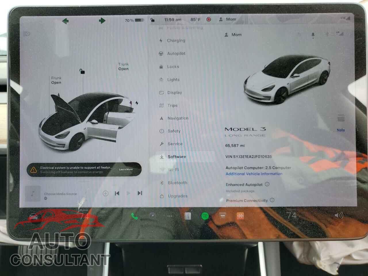 TESLA MODEL 3 2018 - 5YJ3E1EA2JF010635