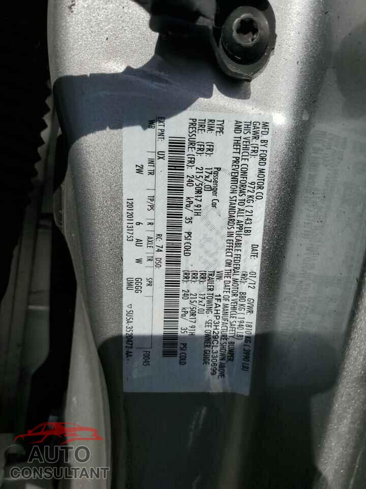 FORD FOCUS 2012 - 1FAHP3H29CL330699