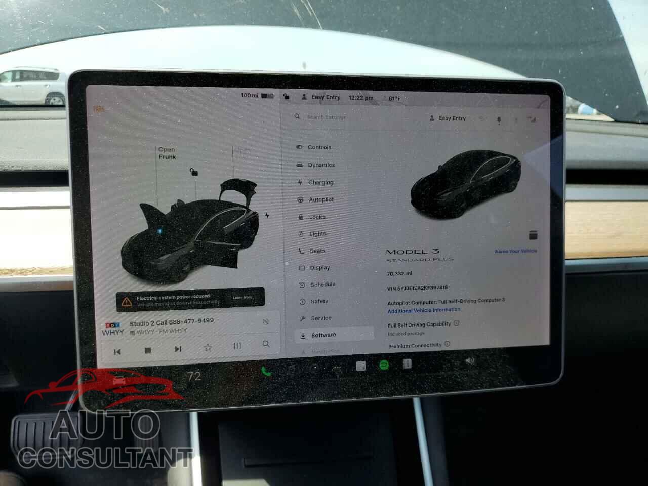 TESLA MODEL 3 2019 - 5YJ3E1EA2KF397818