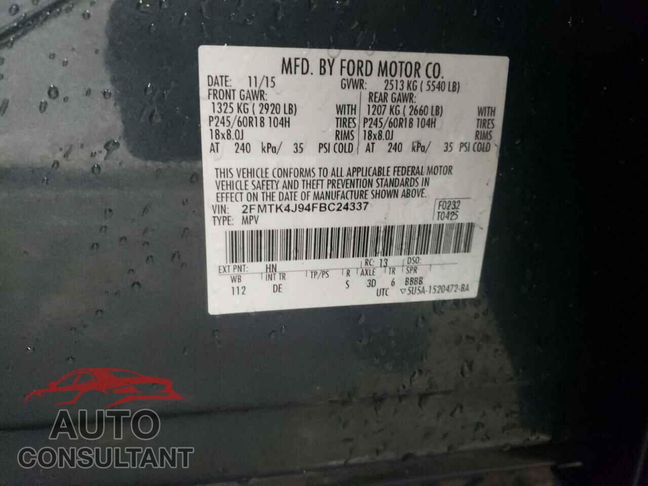 FORD EDGE 2015 - 2FMTK4J94FBC24337